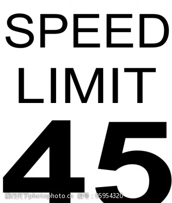限速45路标图像矢量