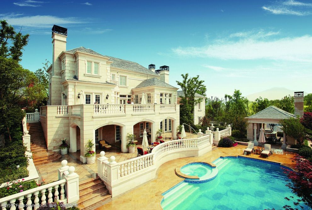 高端古典欧式别墅庭院图片