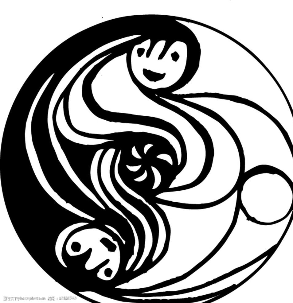 图腾花纹阴阳复古图片